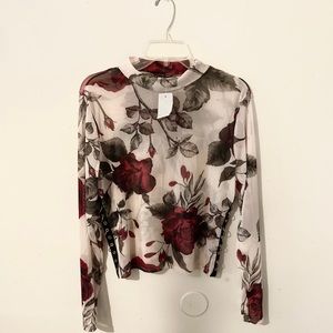 Sheer Rose Patterned Top